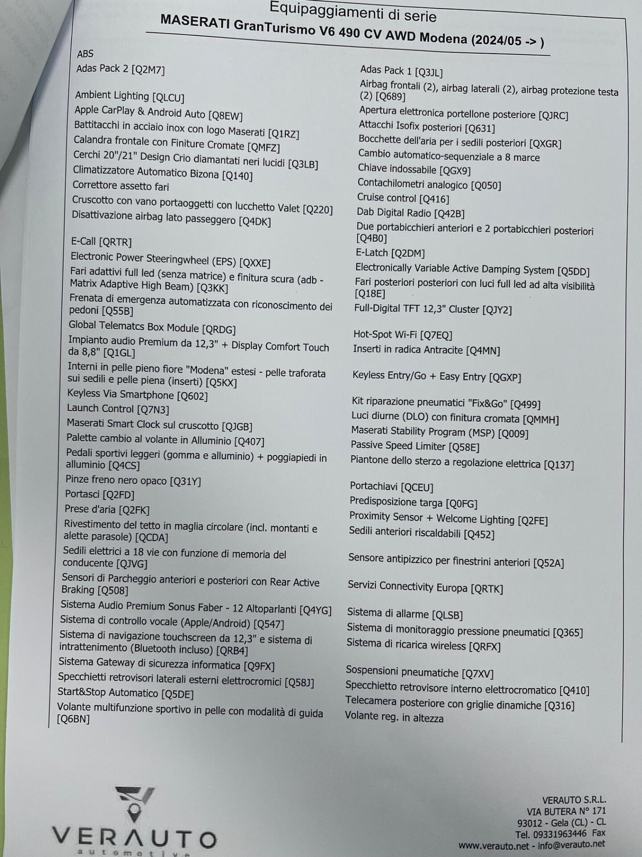 Maserati GranTurismo Modena awd auto possibilità noleggio no scoring