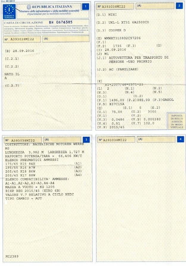 Cooper D 5P Cambio Aut. Tagliandi BMW 116000Km