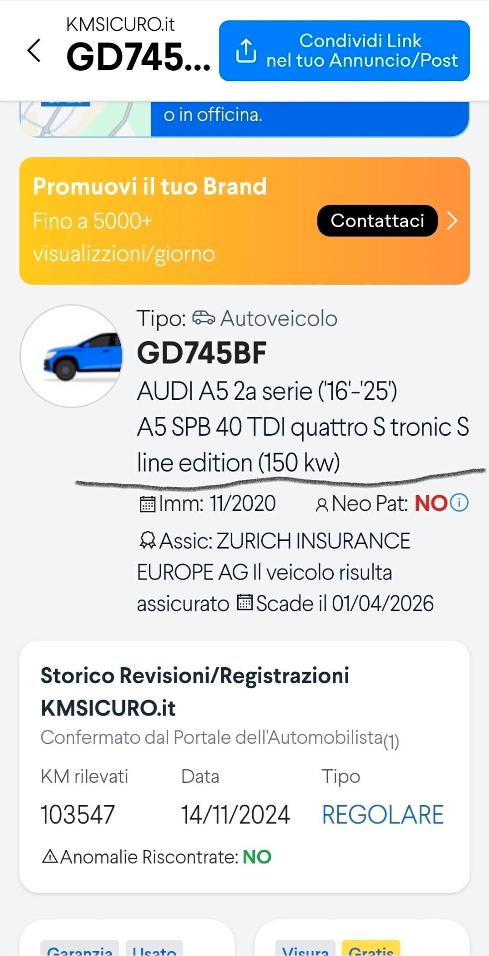 Audi A5 40 2.0 TDI 4x4 S tronic S-line edition