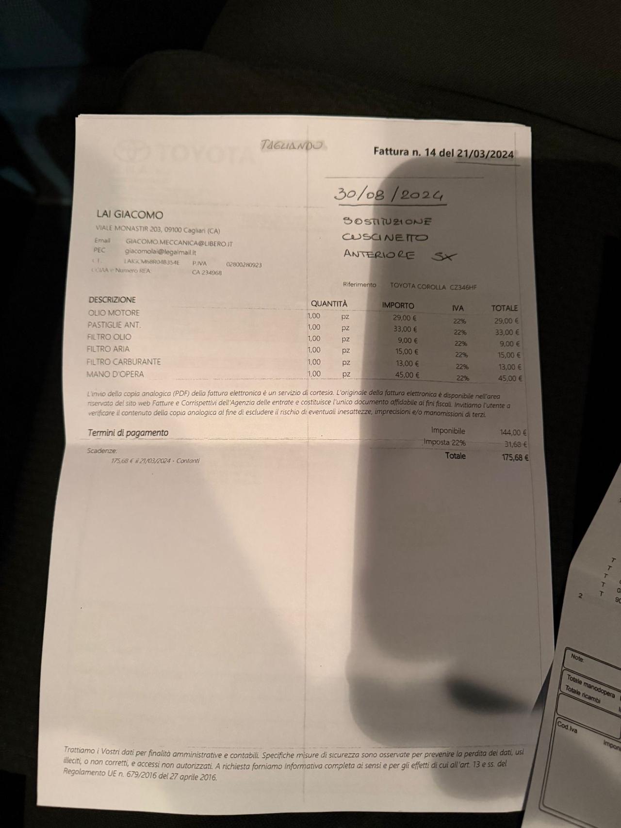 Toyota Corolla 1.4 Diesel- Cambio Automatico- Neopatentati