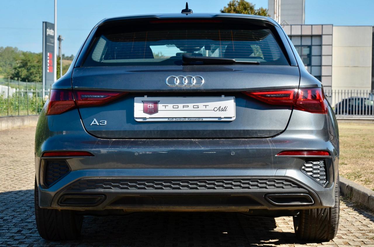 AUDI A3 SPORTBACK 35 2.0 TDI S-LINE EDITION 150cv, UNICOPROPRIETARIO, SERVICE AUDI, UFF ITALIANA, EURO 6D, NAVI, APPLE ANDROID, PERMUTE
