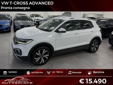 VW T-Cross 1.0 TSI 110 CV Advanced FINANZIABILE