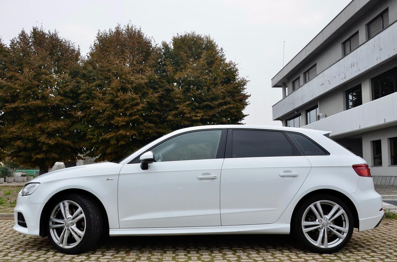 AUDI A3 SPORTBACK 35 2.0 TDI S-LINE EDITION 150cv S-TRONIC, UFF ITALIANA, EURO 6D, FULL LED, RETROCAMERA, PERMUTE