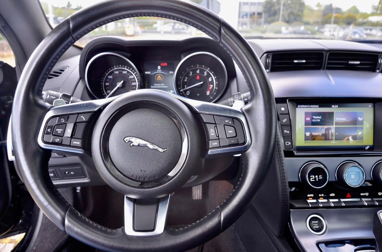JAGUAR F-TYPE COUPE 3.0 V6 S/C 380cv AUTO, CRONOLOGIA SERVICE JAGUAR, UFF ITALIANA, EURO 6B, TETTO, HI-FI MERIDIAN, PERMUTE