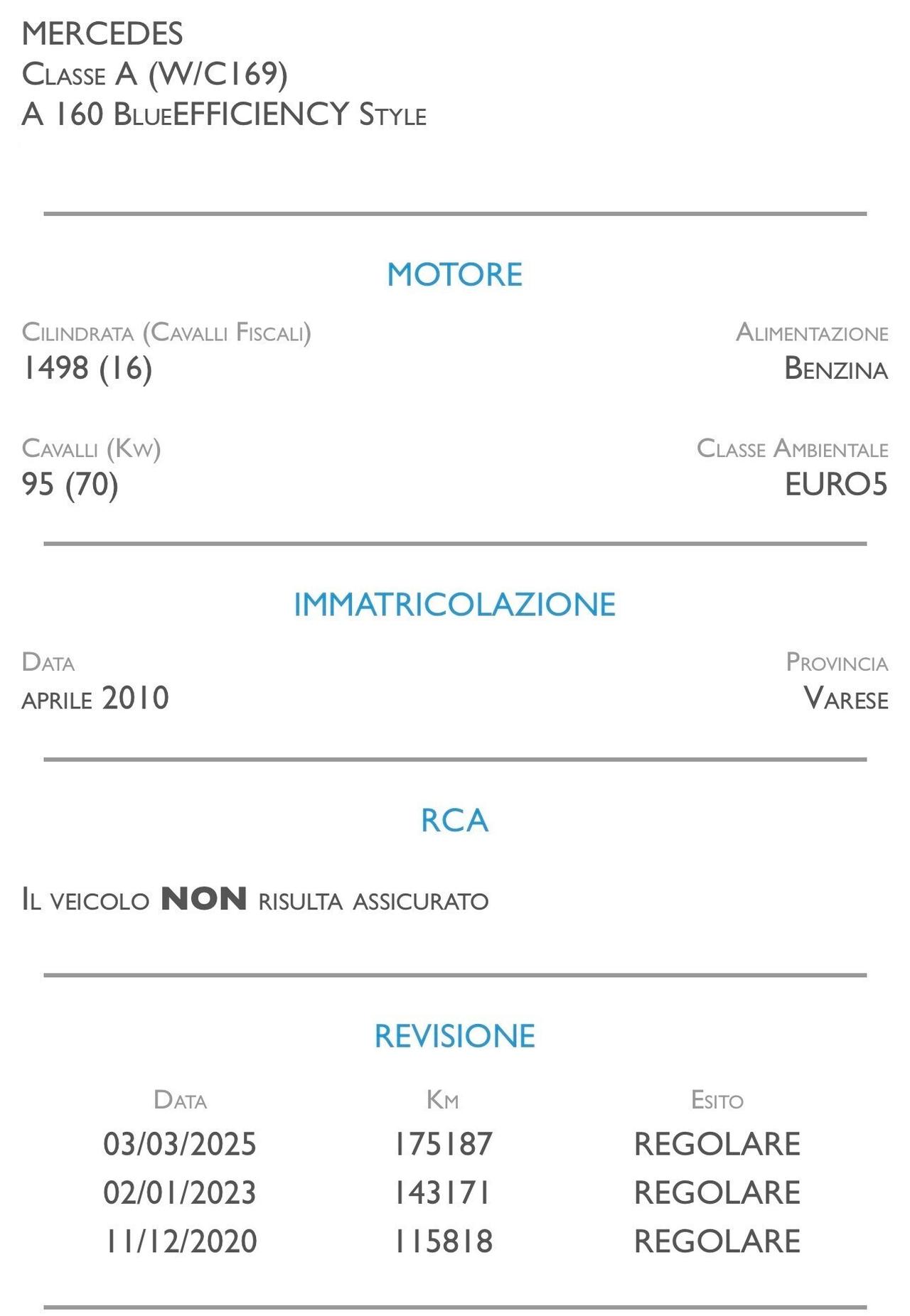Mercedes-benz A 160 BlueEFFICIENCY Style - UNICO PROPRIETARIO