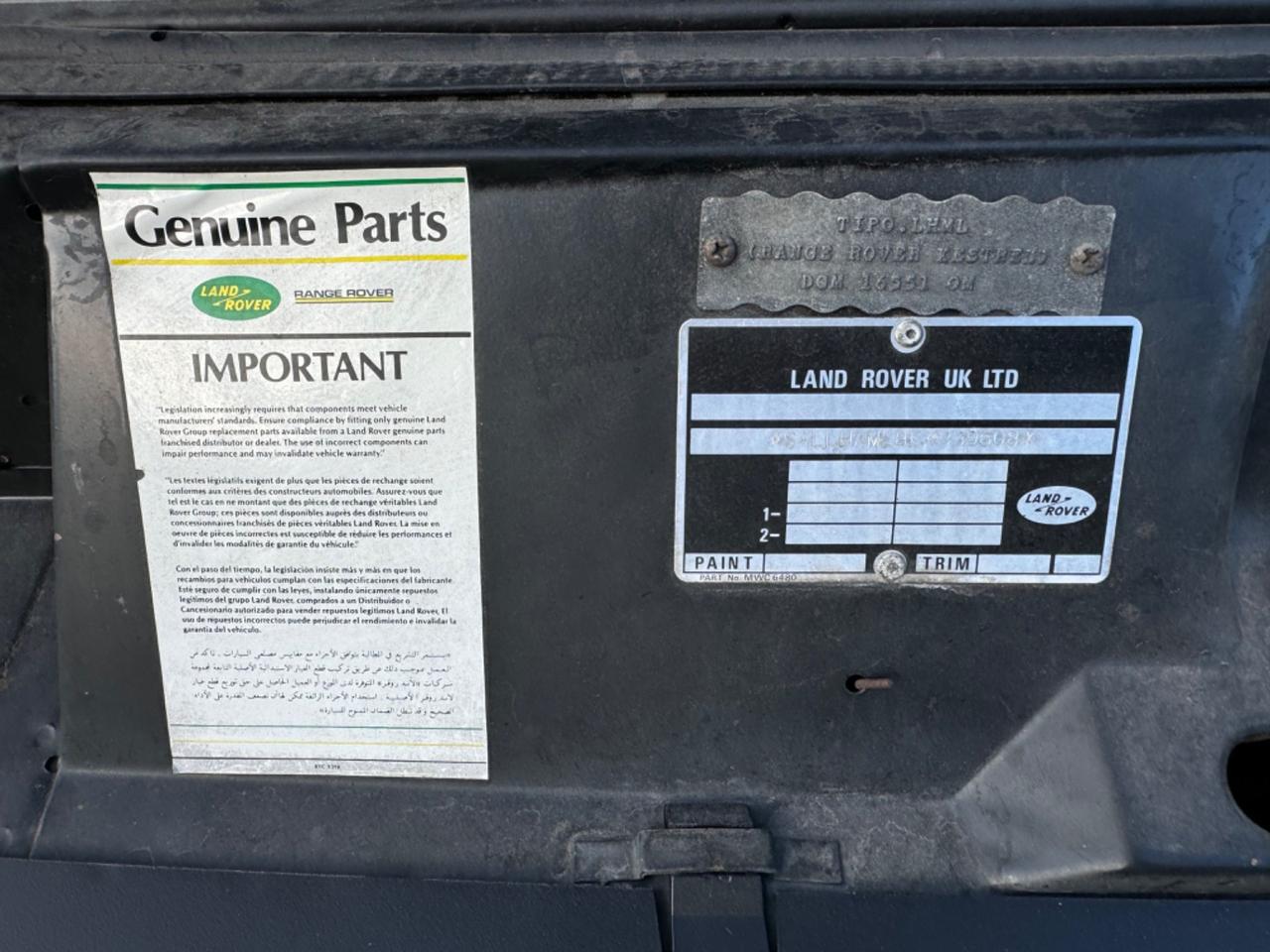 Range Rover Classic 3.5 V8 - Prima Vernice