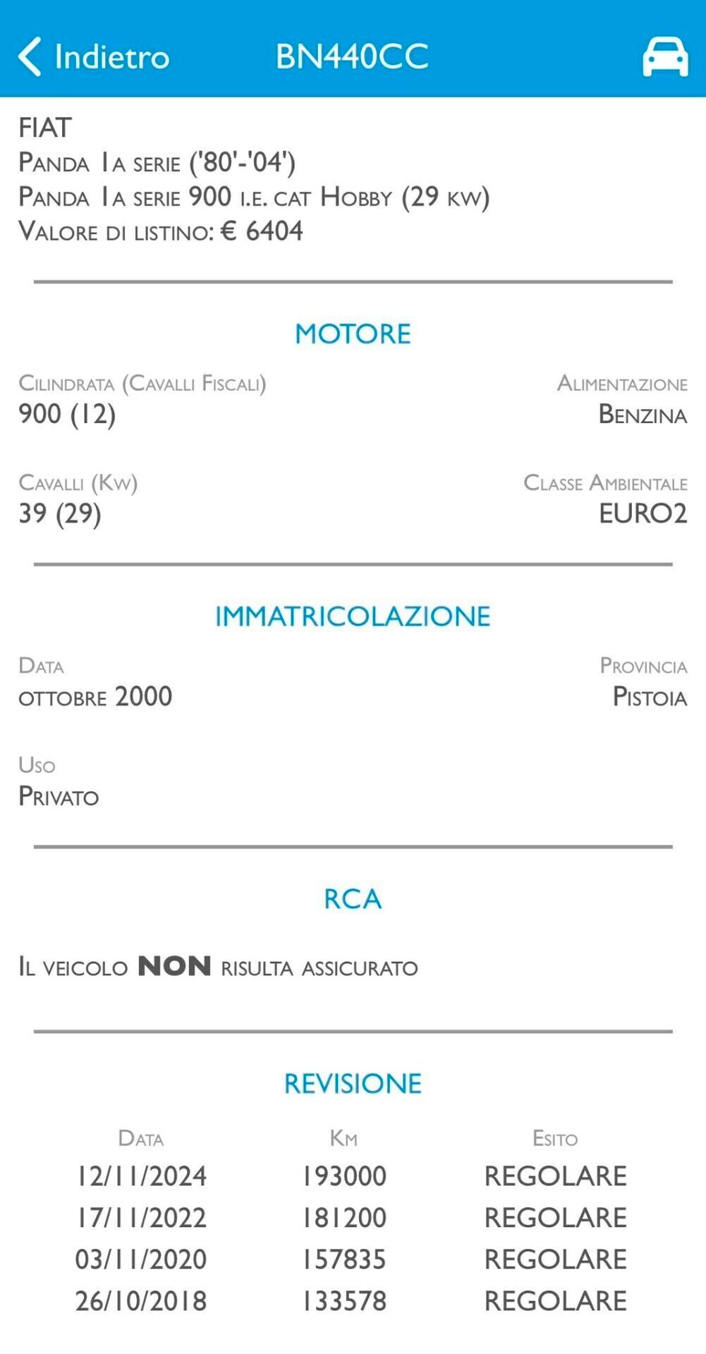 Fiat Panda 0.9 Hobby SUPER ACCESSORIATA No Ruggine