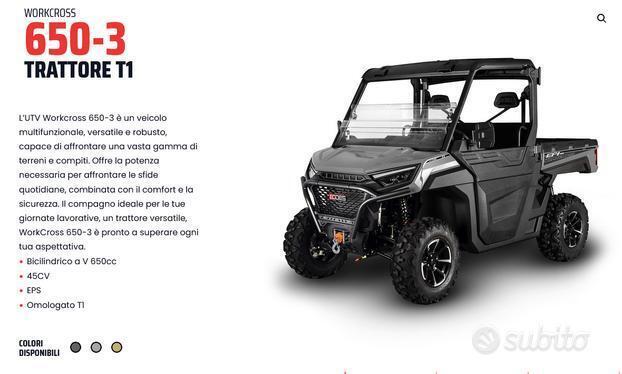 QUADRICICLO UTV T3 4X4 - CABINATO - Targa Gialla