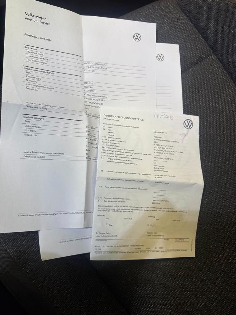Volkswagen Golf 2.0 TDI DSG SCR Style 2022 NEOPATENTATI