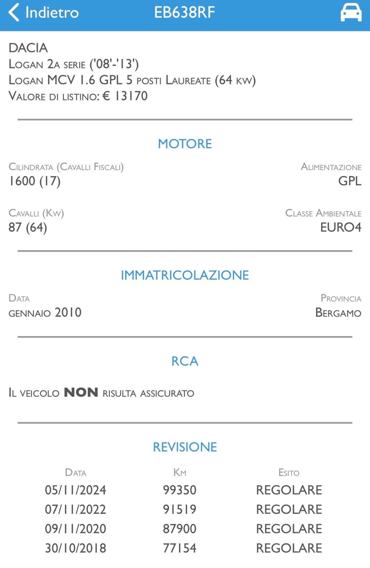 Dacia Logan MCV 1.6 GPL 5 posti Lauréate