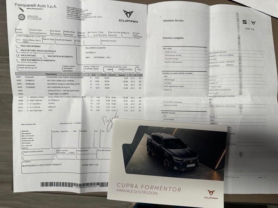 Cupra Formentor 1.5 tsi 150cv Tetto Panorama - Unipro