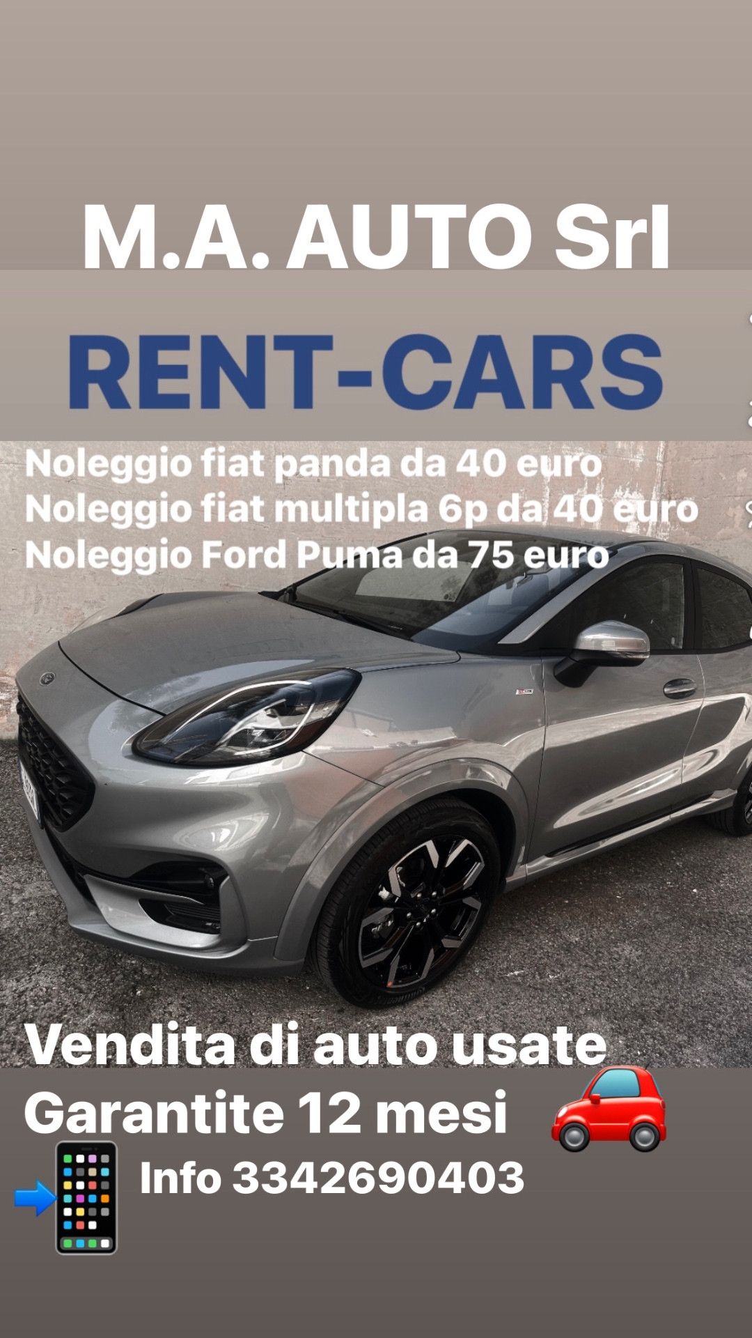 VENDITA AUTO- NOLEGGIO AUTO-COMPRO AUTO DA PRIVATI