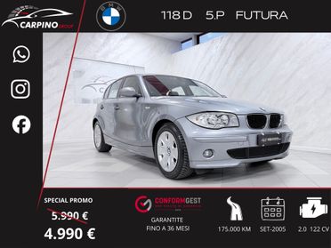 Bmw 118 118d cat 5 porte Futura