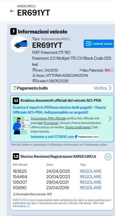 Fiat Freemont 2.0 Multijet 170 CV Urban