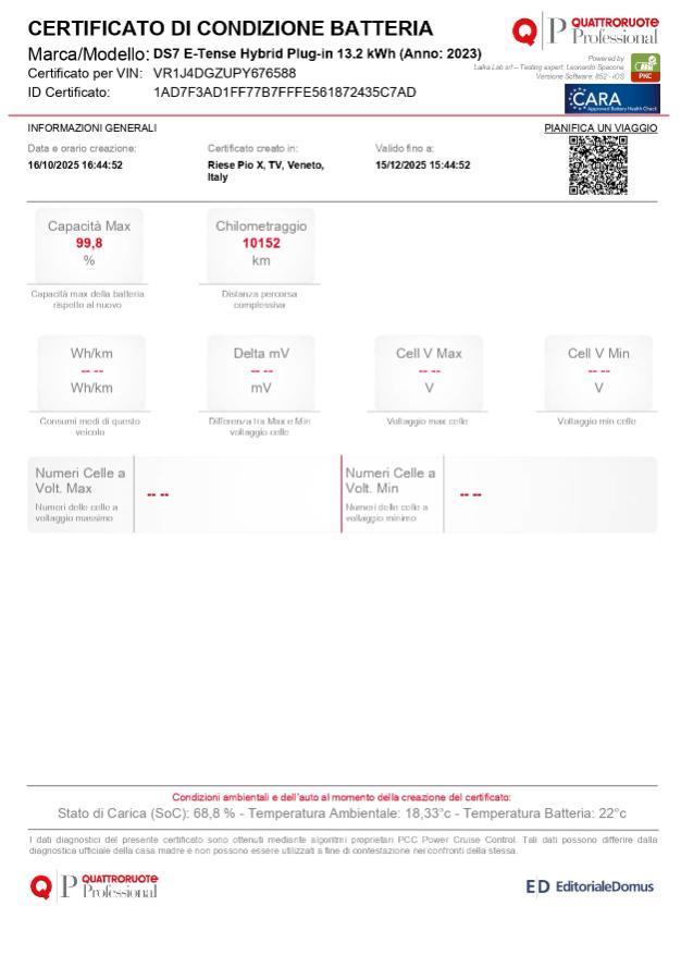 DS Automobiles DS7 1.6 e-tense phev Opera 225cv Tetto-Pelle-LED
