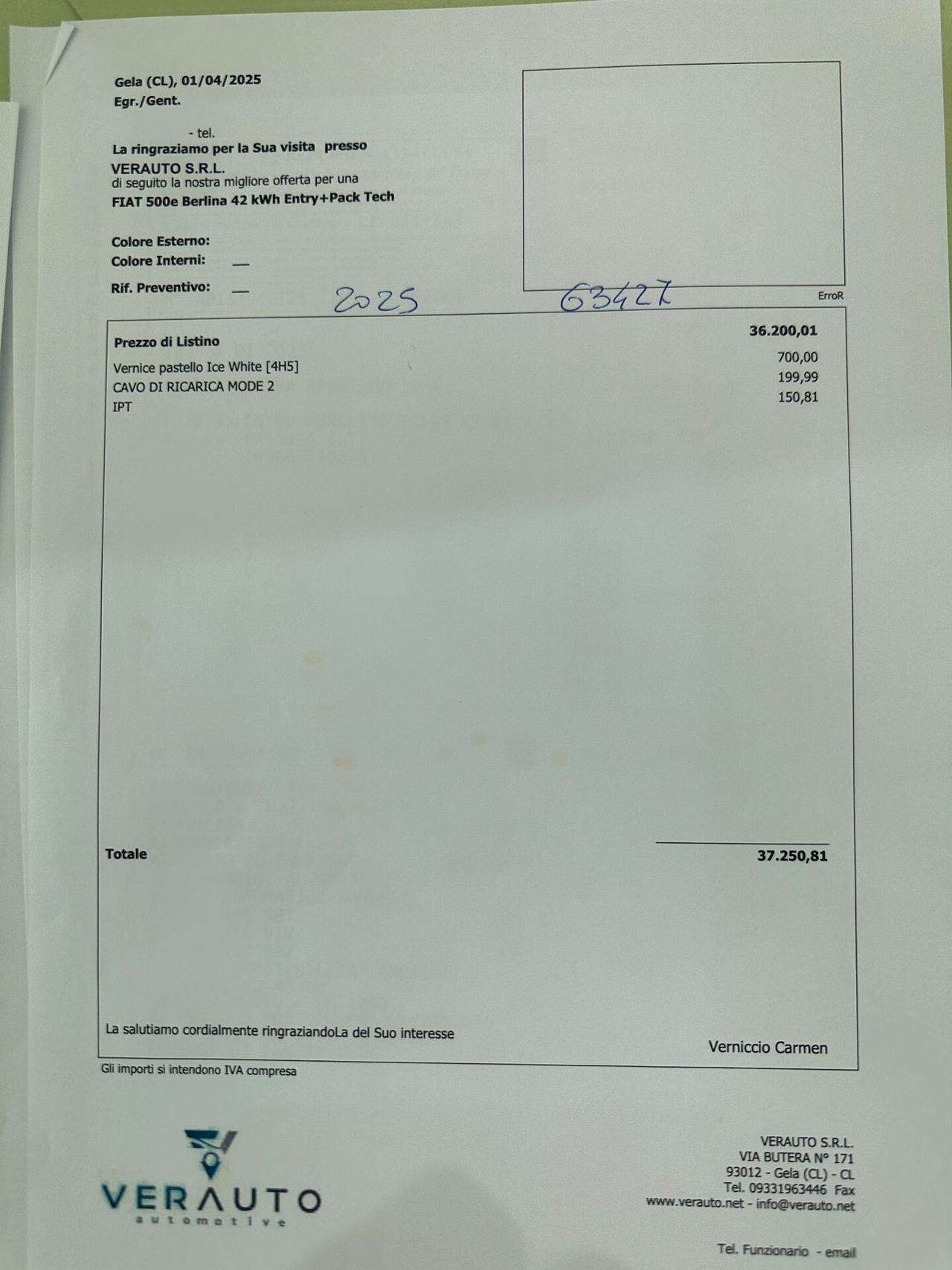 Fiat 500e Bev offerta T-Stock prezzo imperdibile