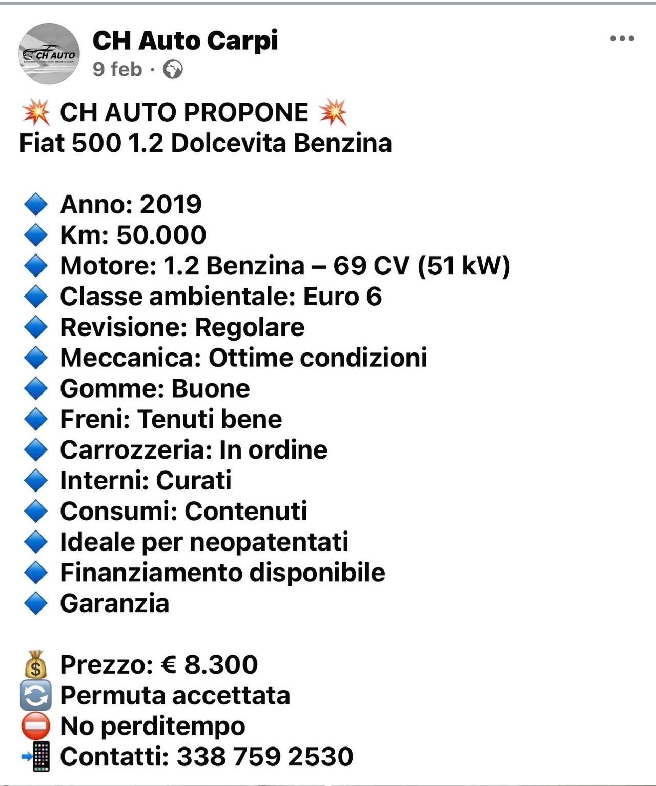 Fiat 500 1.2 Dolcevita