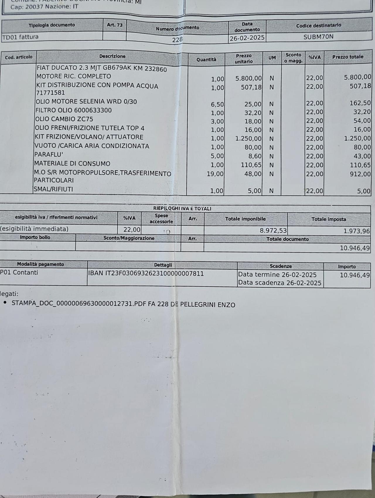 Fiat Ducato 2.3 MJT 160CV CENTINATO SOLO 13000KM