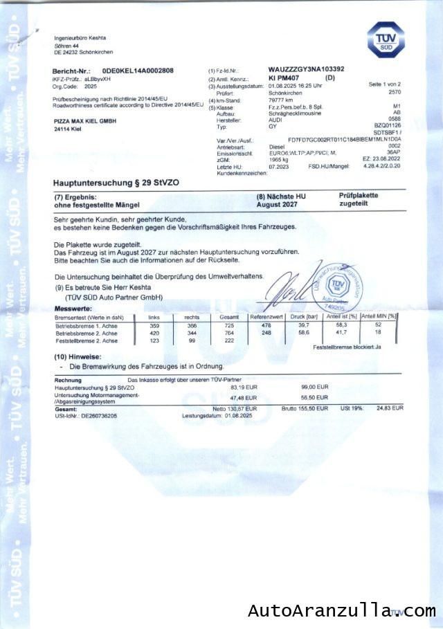 AUDI A3 SportBack 35 2.0 TDI 150CV S tronic Advanced Bussi