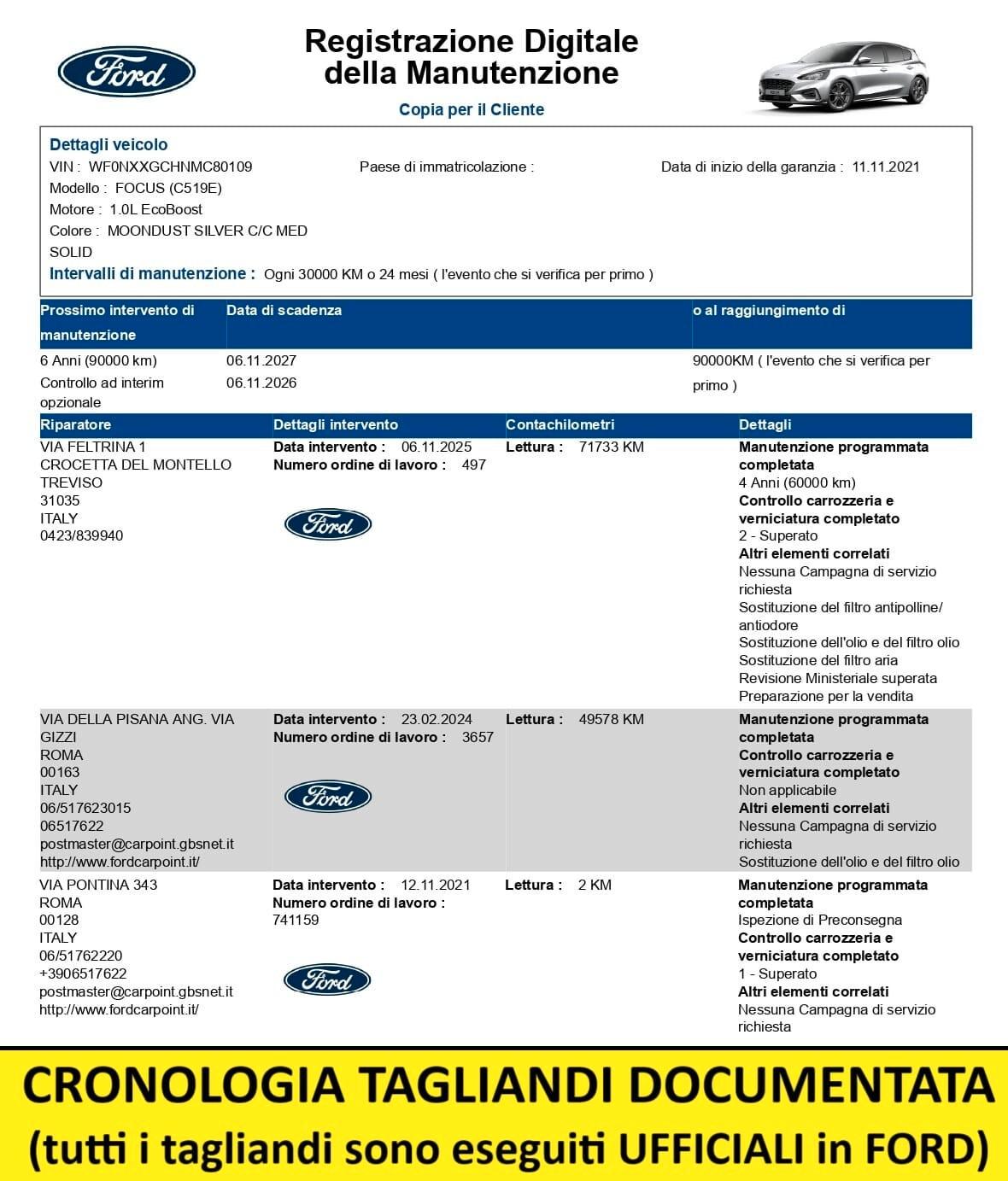Ford Focus St-Line 1.0 EcoBoost Hybrid 125 CV Manuale