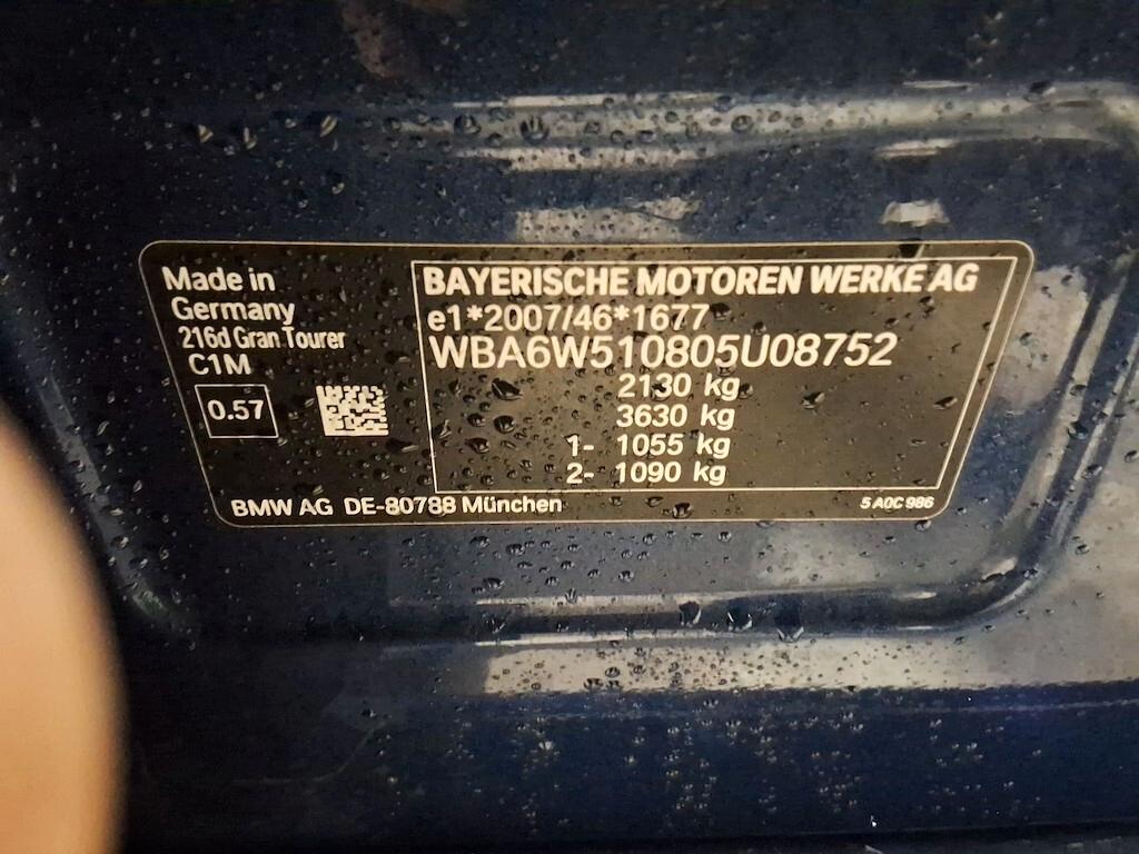 BMW 216D GRAN TOURER 116CV 6M. SPORT LINE ( FARI LED - PELLE - AMBIENT LIGHTS - CRUISE - NAVI - PDC - TELECAMERA POST. - CERCHI 17 )