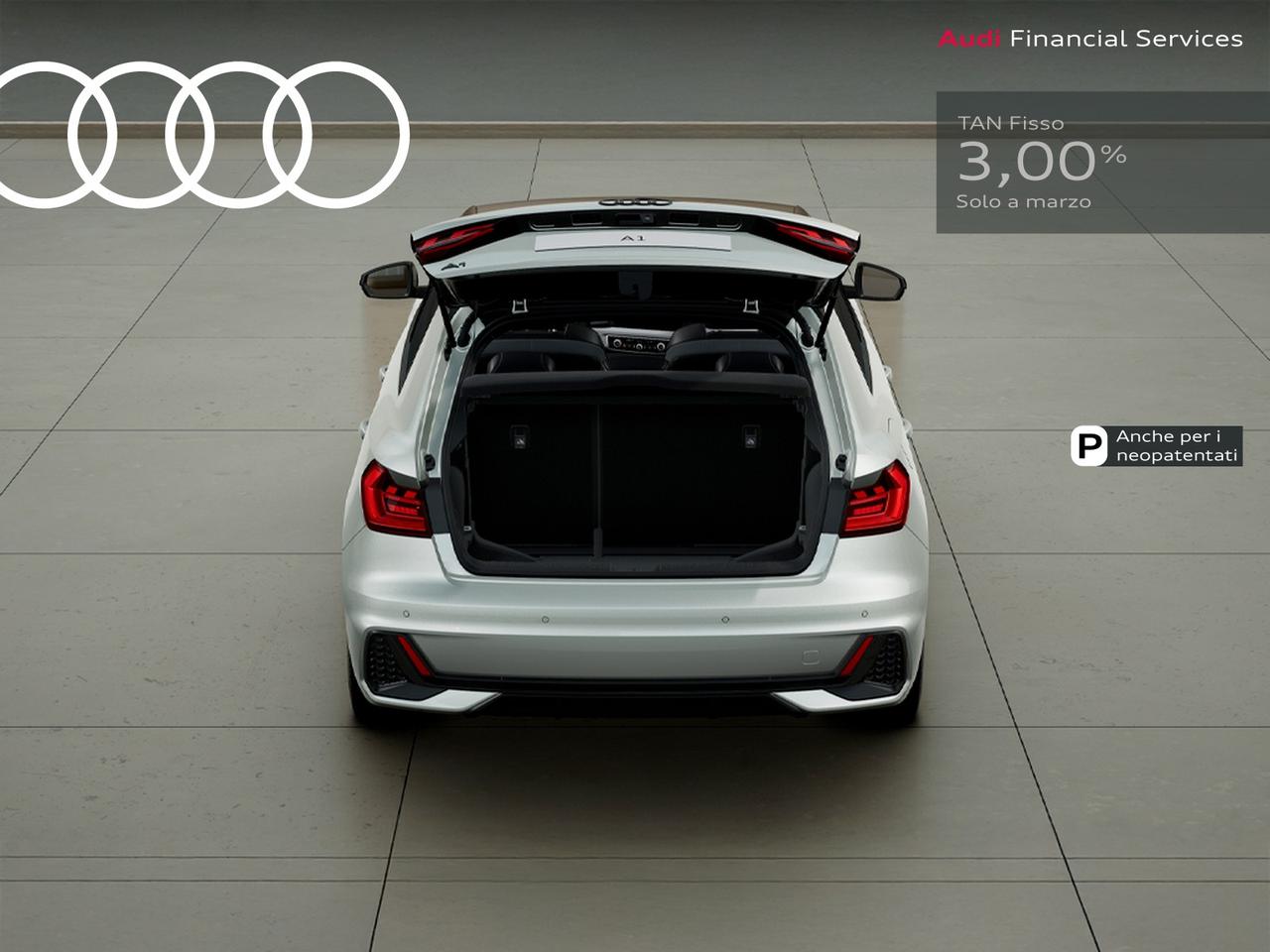 Audi A1 sportback 30 1.0 tfsi identity black 116cv s-tronic