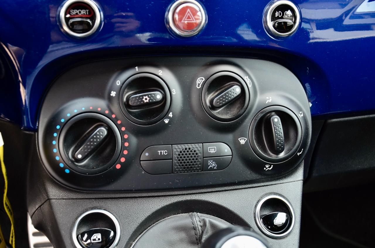 ABARTH 595 1.4 T-JET 145cv MANUALE, UFF ITALIANA, EURO 6D, BLU PODIO, LUCI AMBIENTE, 17", PERMUTE