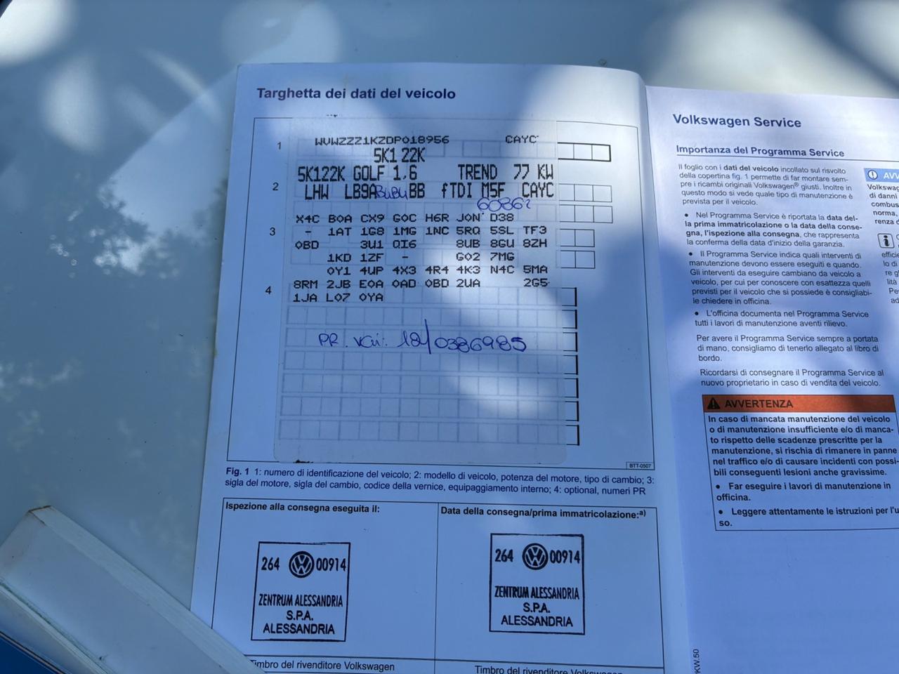 Golf Trend 1.6TDI kw77 PROBLEMA INIETTORI