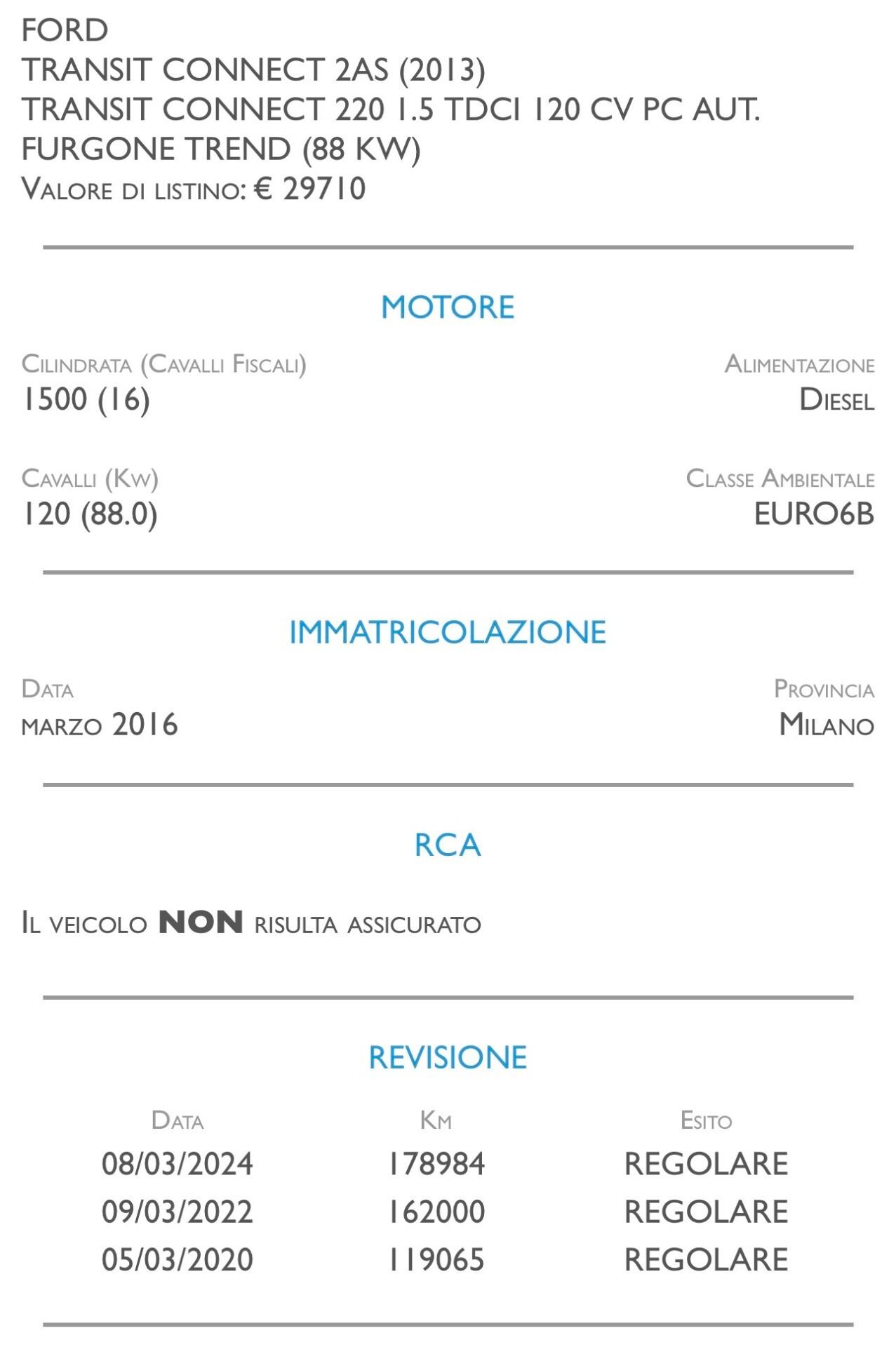 Ford Tourneo Connect 1.5 TDCi 120 CV Titanium - CAMBIO AUTOMATICO
