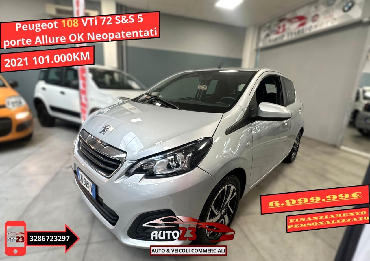 Peugeot 108 VTi 72 S&S 5 porte Allure OK Neopatentati