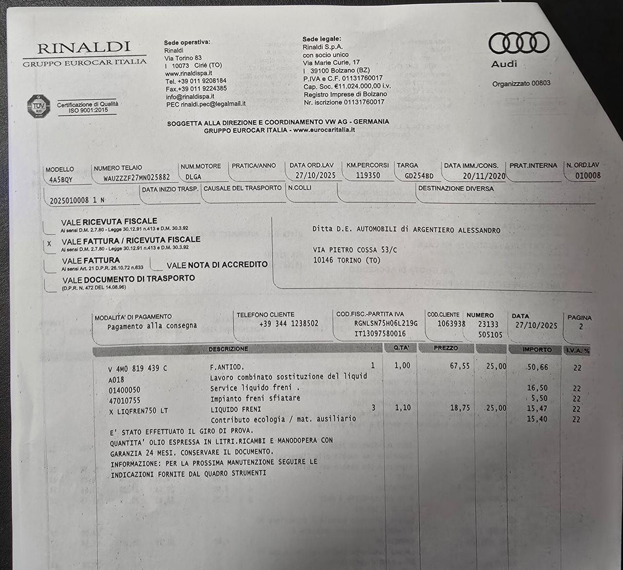 Audi A6 Avant 55 2.0 TFSI e quattro ultra S IVA ESPOSTA NO SUPERBOLLO TAGLINDATA AUDI SERVICE