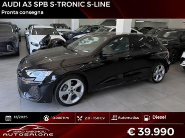 Audi A3 SPB 2.0 150 Cv S tronic S-Line FINANZIABILE