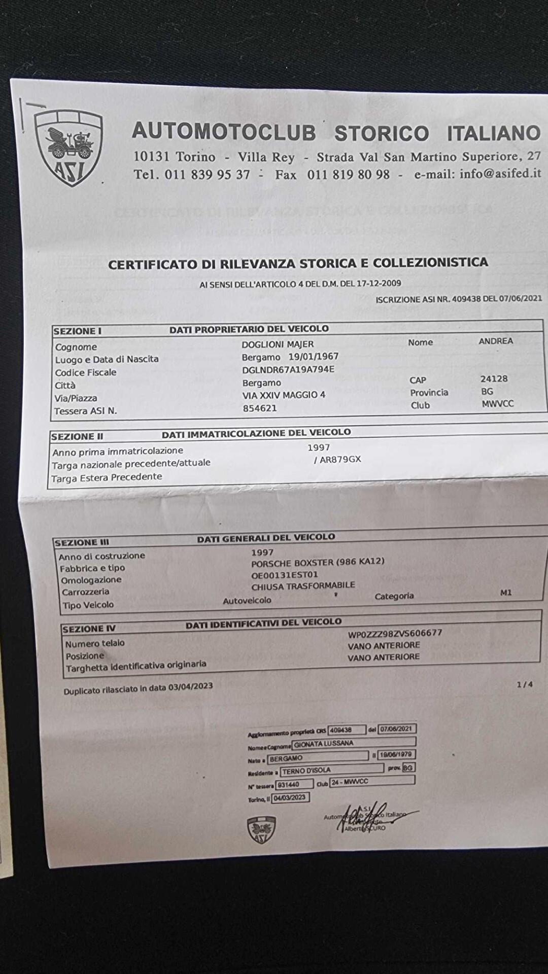 Porsche Boxster 2.5i 24V cat