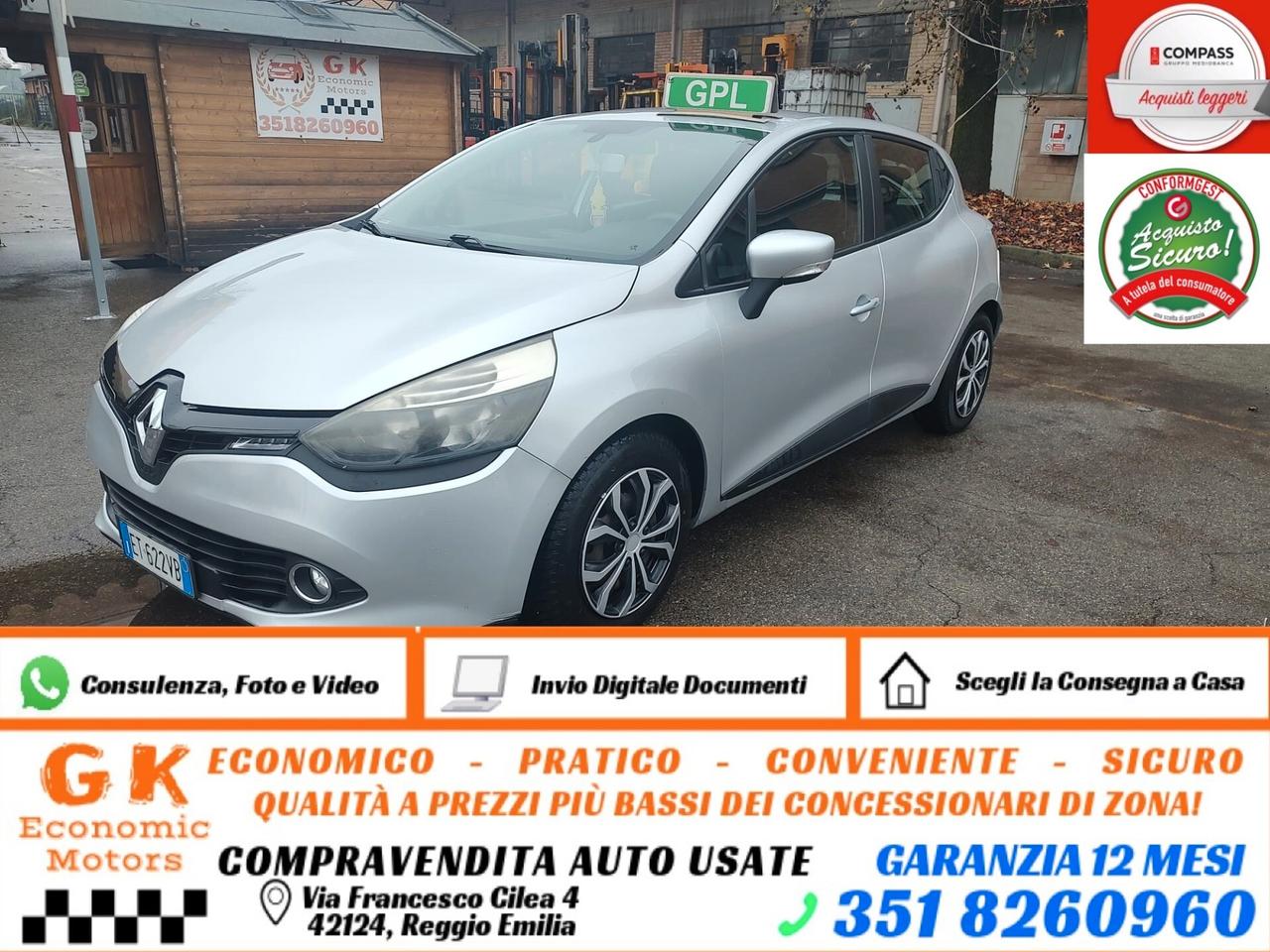Renault Clio 1.2 75CV GPL CON SCADENZA 2034 5 porte Wave VEICOLO EURO 5B, OK NEOP, GARANZIA L.12 MESI