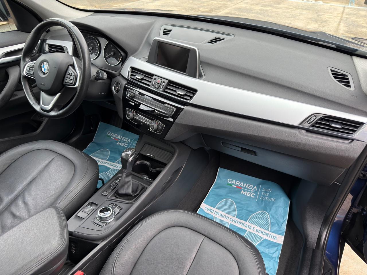 BMW X1 18d F48 XDRIVE AUTOMATICA - TETTO APRIBILE - PELLE - NAVIGATORE