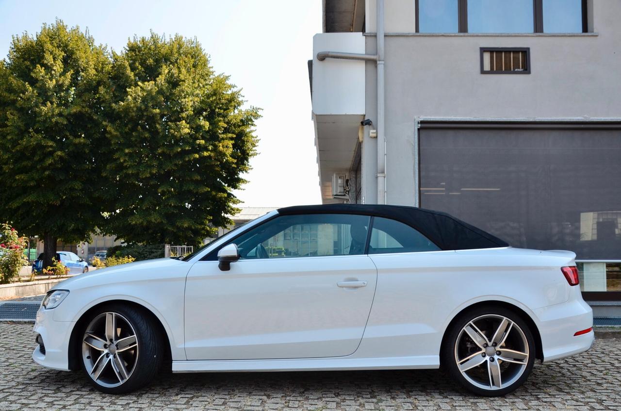 AUDI A3 CABRIO 2.0 TDI S-LINE INT+EXT 150cv S-TRONIC, UNICO UTILIZZATORE, UFF ITALIANA, EURO 6B, XENO, FRANGIVENTO, NAVI, PERMUTE