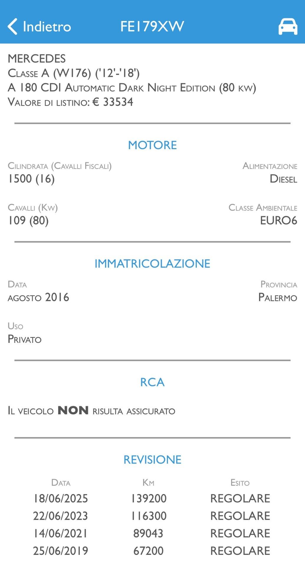 MERCEDES A180 AUTOMATICA - NAVI - EURO 6B