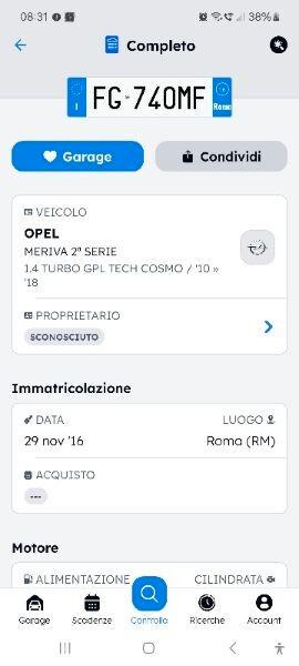 Opel Meriva 1.4 Turbo 120CV GPL distribuzione freni olio nuovi