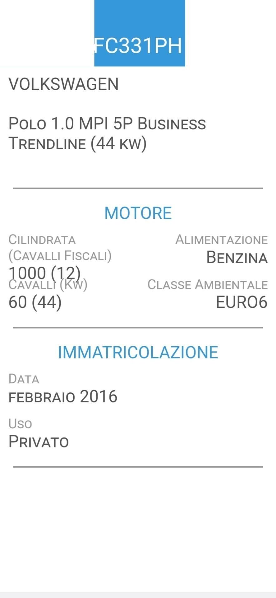 VOLKSWAGEN POLO 1,0 MPI-EURO 6-UNICA PROPR-3 REVIS