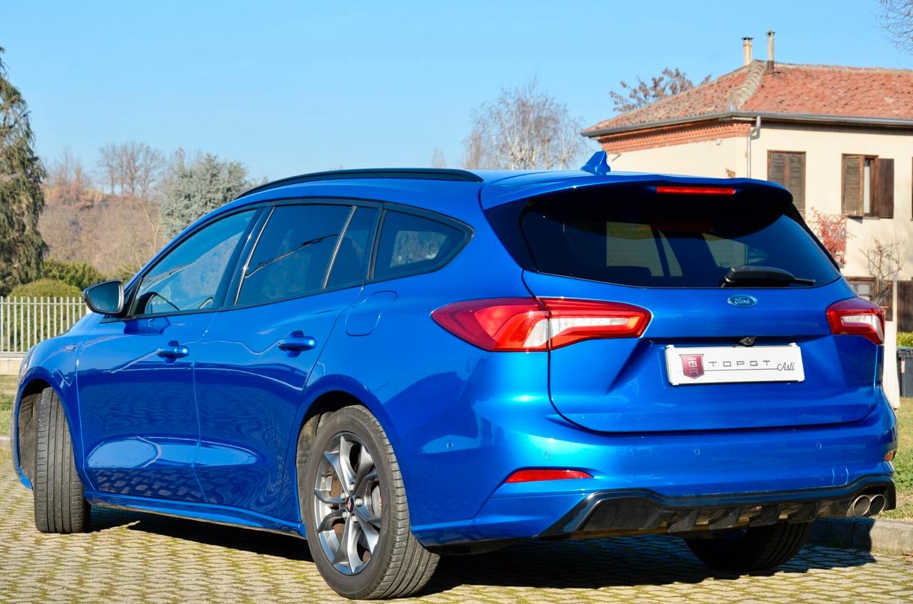 FORD FOCUS SW 1.0 ECOBOOST ST-LINE CO-PILOT 125cv AUTO, PREZZO REALE, SERVICE CERTIFICATI, UFF ITALIANA, EURO 6D, FARI FULL LED, RETROCAMERA, NAVI, PERMUTE