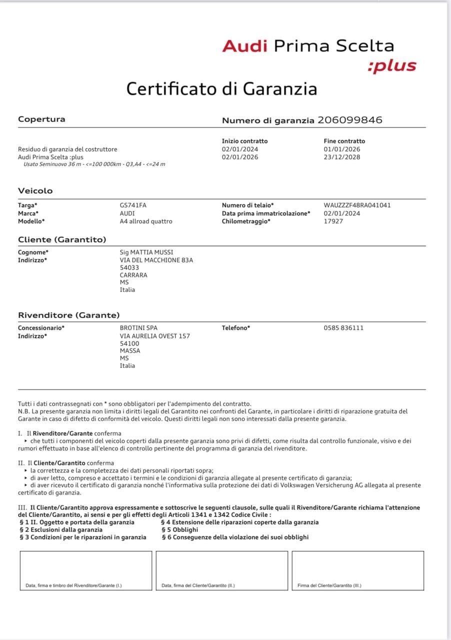 Audi A4 allroad 40 TDI 204 CV S tronic Identity Co