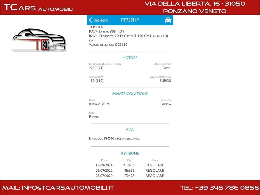 TOYOTA RAV 2.2 AUTOMATICO PELLE TOTALE