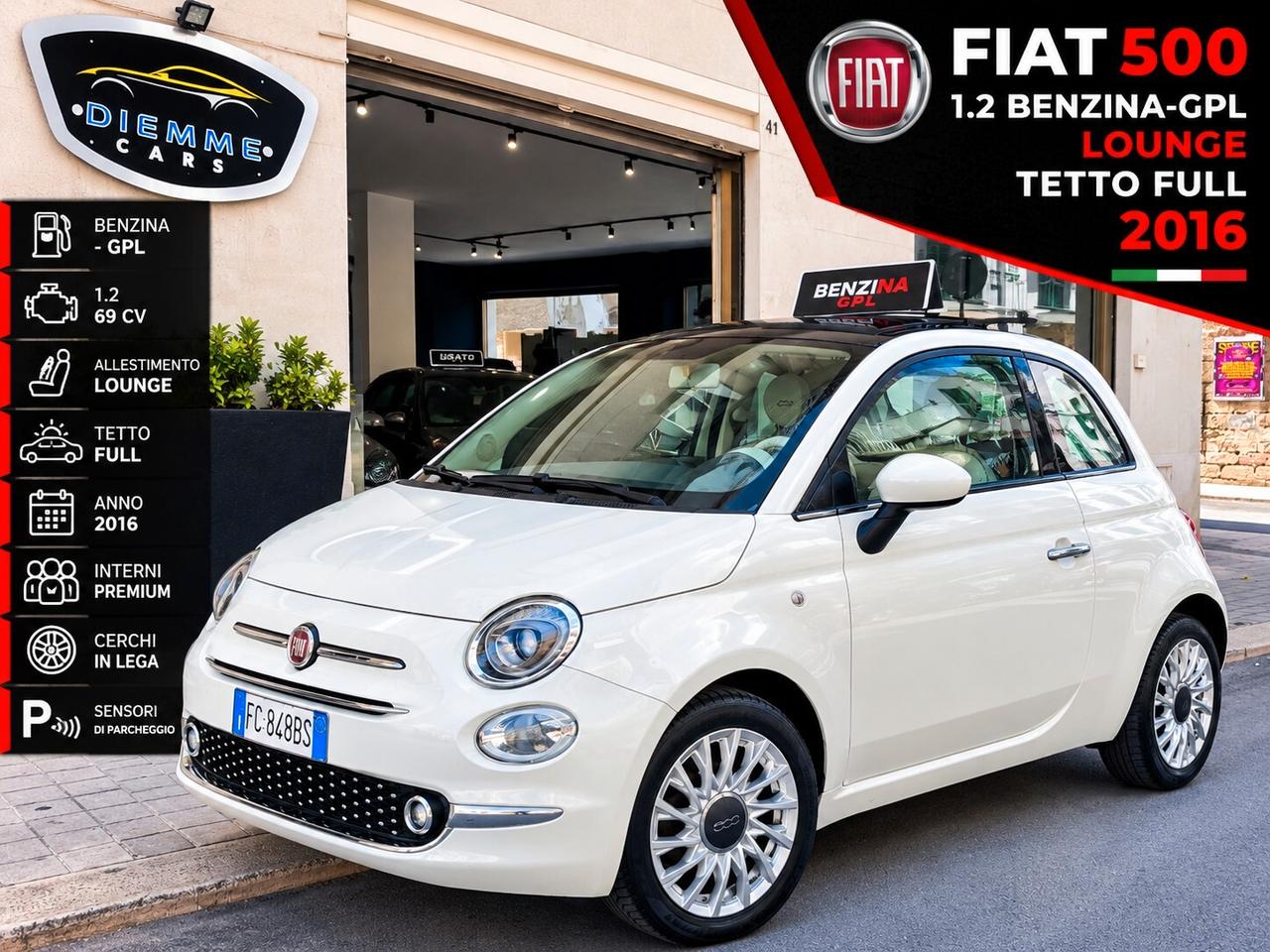 Fiat 500 1.2 Gpl - Lounge - Tetto Apribile 2016