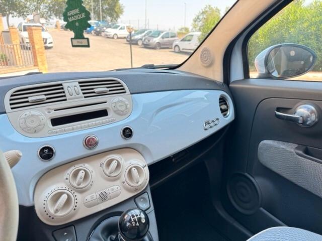Fiat 500 1.2 Lounge colore azzurro cuor leggero