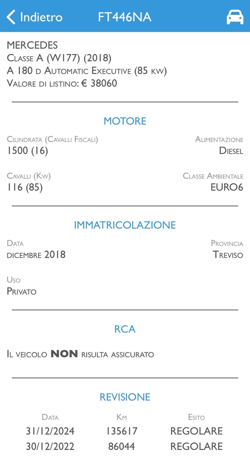 MERCEDES A180 AUTOMATICA PELLE TOTALE
