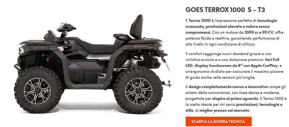 QUADRICICLO QUAD GOES 1000 4X4 - TERROX T3 o EURORO5 - PATENTE B
