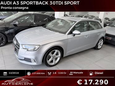 Audi A3 SPB 30 TDI Sport FINANZIABILE