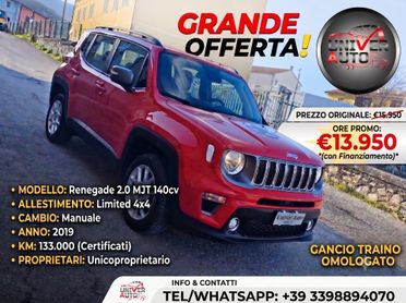 Jeep Renegade 2.0 Mjt 140CV 4x4 Limited/Manuale/Gancio Traino/Unicoproprietario