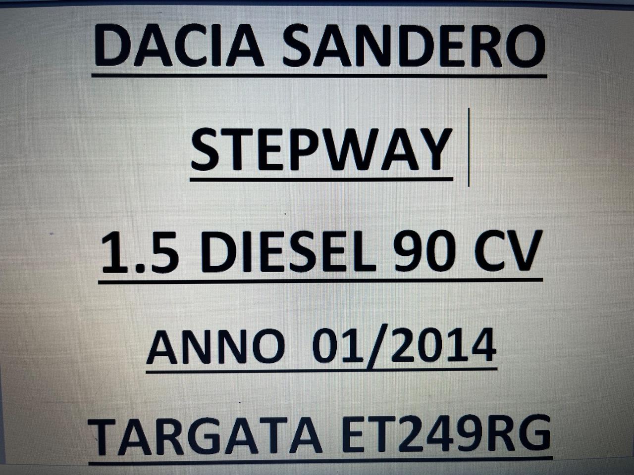 Dacia Sandero Stepway 1.5 diesel 90 cv Prestige