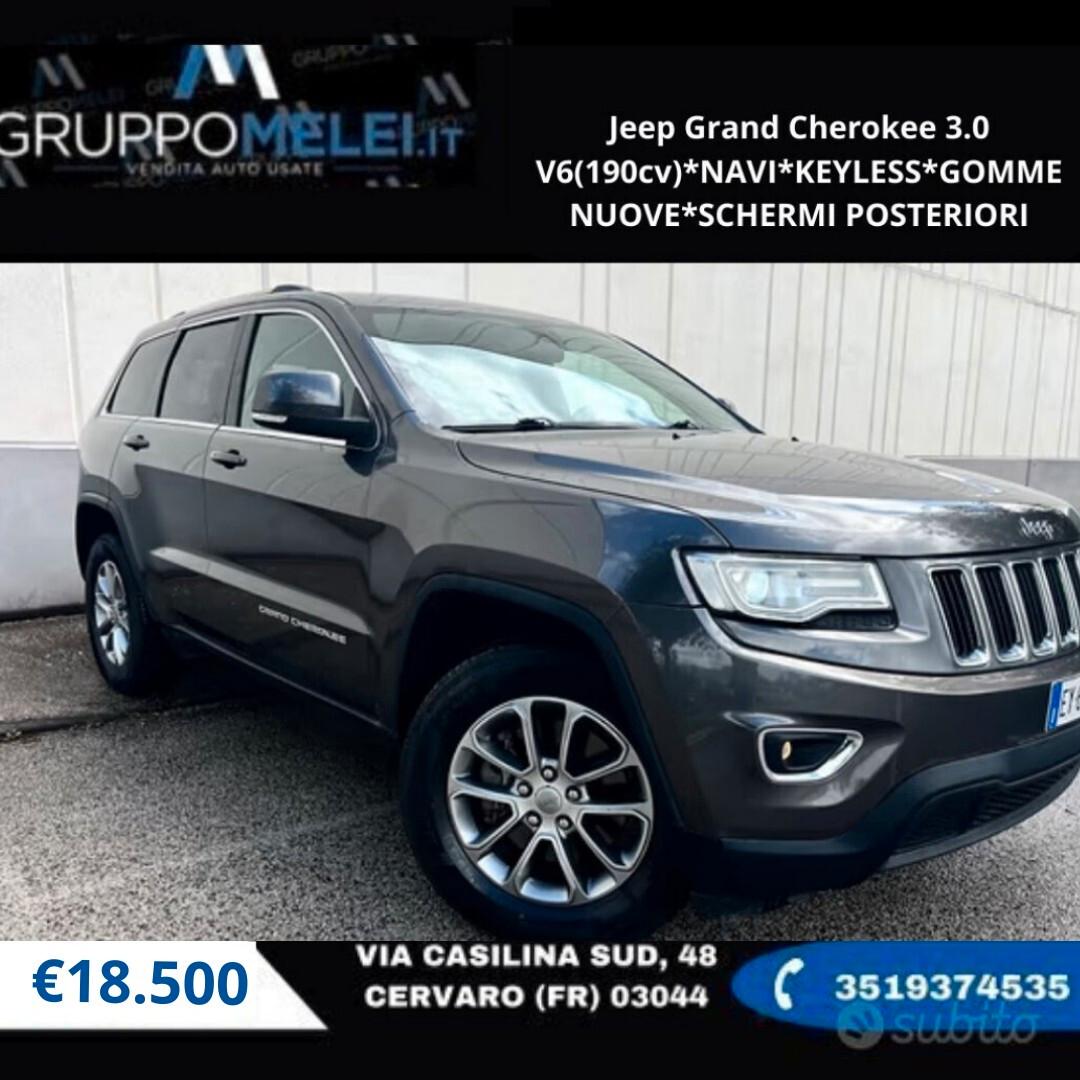Jeep Grand Cherokee 3.0 V6(190cv)*NAVI*KEYLESS*GOMME NUOVE*SCHERMI POSTERIORI